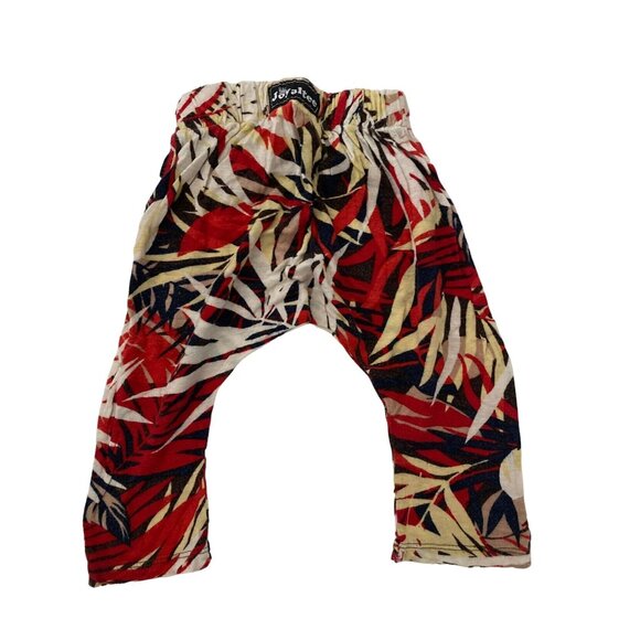 Joyaltee Harem Upcycled Tropical leave pattern Pants 16" Long 2T - Picture 2 of 6